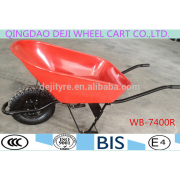 building/garden wheelbarrow galvanized tray PU wheel WB-7400R